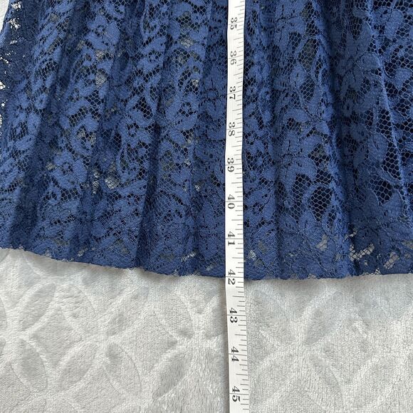 Antique 1920s Flapper Dress S Blue Lace Drop Waist Roaring Gatsby Vtg Jazz Dance - Picture 8 of 13